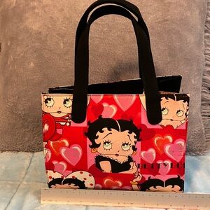 Betty Boop Red and Black Heart hand bag
